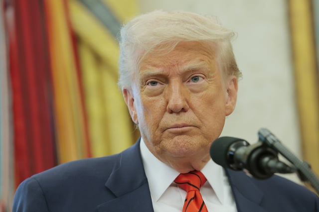 President Donald Trump in the Oval Office at the White House on May 06, 2025 in Washington, DC.