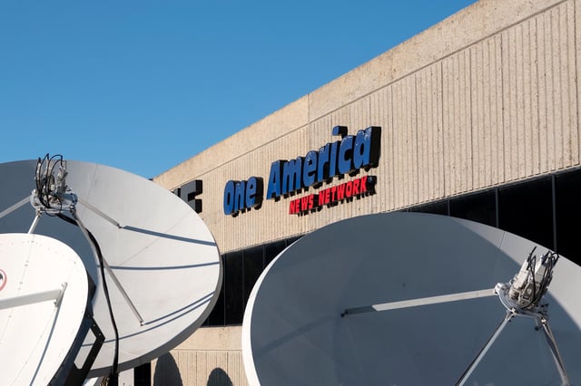 The One America News Network headquarters on February 1 in San Diego, California.