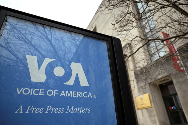 A view of the Voice of America building in Washington, D.C., U.S. March 16, 2025. REUTERS/Annabelle Gordon/File Photo