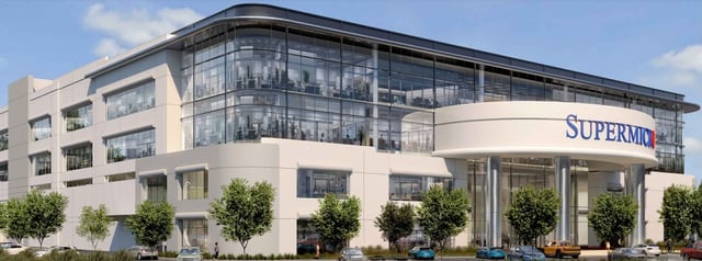 Manufacturing, office and warehouse building totaling 333,400 square feet containing Super Micro Computer operations located at 550 East Brokaw Road in San Jose, concept. 
(ARC TEC)