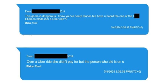 Prosecutors published screen grabs allegedly sent by Lewis in a news release sent out after he was convicted.