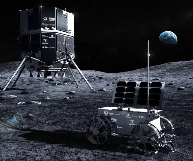 Rendering of the ispace Hakuto-R lander Resilience with a rover named Tenacious. (Courtesy/ispace)