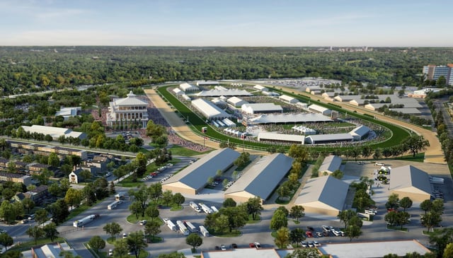 Rendering showing the proposed multi-million dollar renovation to Pimlico. (Courtesy of Maryland governor&#39;s office)