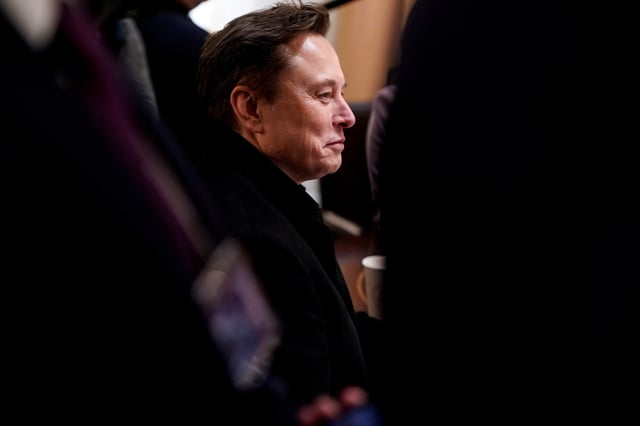 Elon Musk attends a cabinet meeting at the White House in Washington, D.C., U.S., April 10, 2025. REUTERS/Nathan Howard/File Photo
