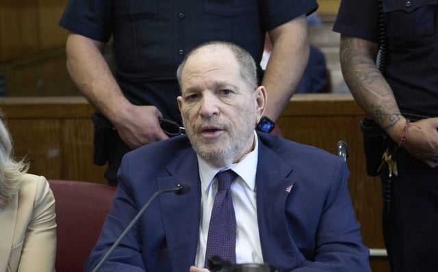 Harvey Weinstein appears in state court in Manhattan for his retrial on Wednesday, May 7, 2025 in New York. (Curtis Means/Pool Photo via AP)