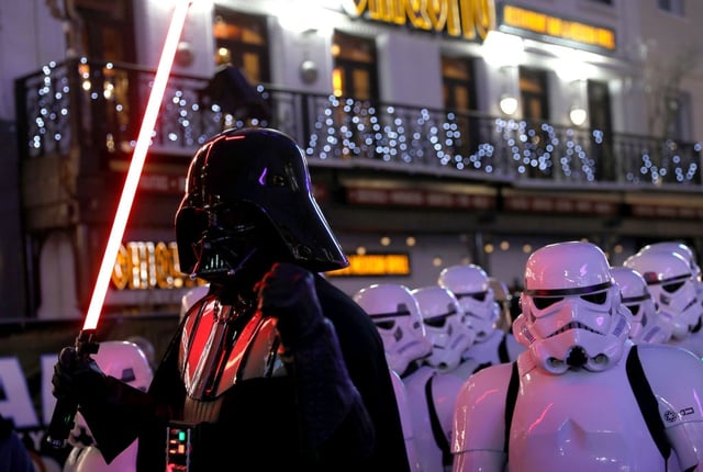 The character of Darth Vader attends the "Star Wars: The Rise of Skywalker" European Premiere at Cineworld Leicester Square on Dec. 18, 2019, in London, England.