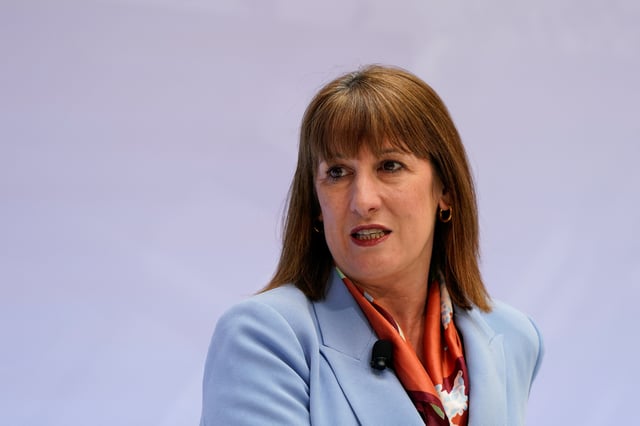 Britain's Chancellor of the Exchequer Rachel Reeves speaks during a discussion entitled "Debate on the Global Economy: Growth and Resilience in an Uncertain World," during the 2025 annual IMF/World Bank Spring Meetings in Washington, D.C., U.S., April 24, 2025. REUTERS/Elizabeth Frantz/File Photo