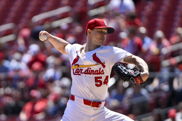 May 7, 2025; St. Louis, Missouri, USA;  St. Louis Cardinals starting pitcher Sonny Gray (54) pitches against the Pittsburgh Pirates during the first inning at Busch Stadium. Mandatory Credit: Jeff Curry-Imagn Images