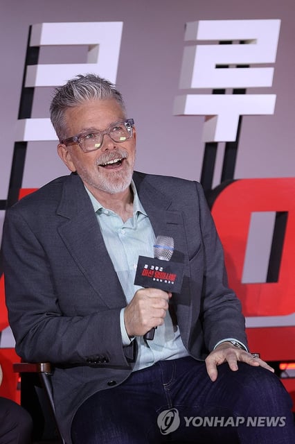 Director Christopher McQuarrie speaks during a press conference for "Mission: Impossible -- The Final Reckoning" in Seoul on May 8, 2025. (Yonhap)