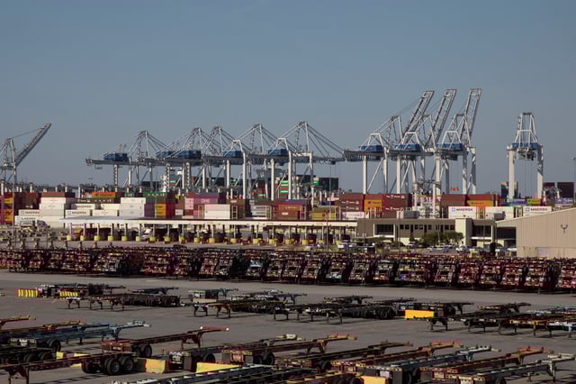Shipping containters are seen at the Port of Authority Savannah in Savannah, Georgia, U.S. May 6, 2025. REUTERS/Alyssa Pointer/File Photo