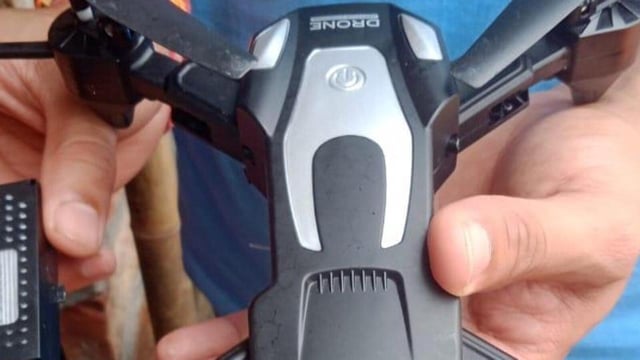 Police confirmed that the drone was made in China, but no memory card was installed in it. (HT photo sourced)
