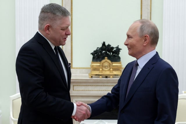Slovak PM Robert Fico met Russian President Vladimir Putin in Moscow in 2024 to discuss gas supplies
