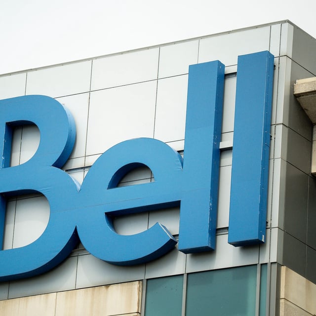 Bell signage is seen at BCE Inc., headquarters in Montreal on Wednesday, May 7, 2025. THE CANADIAN PRESS/Christopher Katsarov