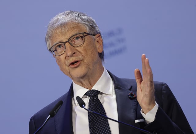 Bill Gates speaks at the pledge session of the 2024 World Health Summit on October 14, 2024 in Berlin, Germany.