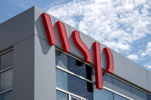 The WSP Global Inc. logo is seen in Toronto on Sunday, Sept. 1, 2024. THE CANADIAN PRESS/Sean Vokey