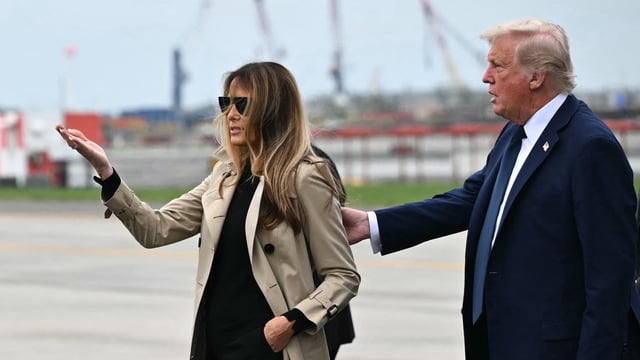 US President Donald Trump and First Lady Melania Trump