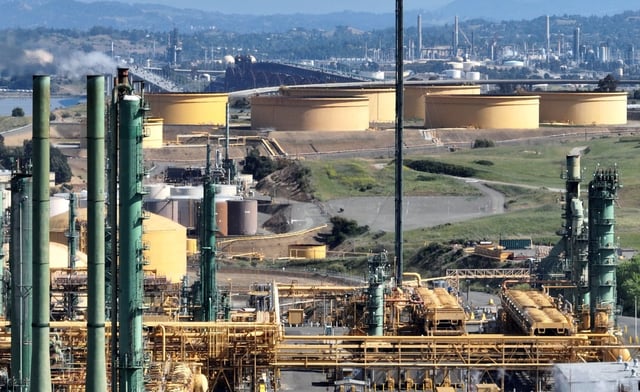 A drone view of the Valero Benicia Refinery in Benicia, Calif., on Thursday, May 1, 2025. The refinery is scheduled to close by April 2026. (Jane Tyska/Bay Area News Group)