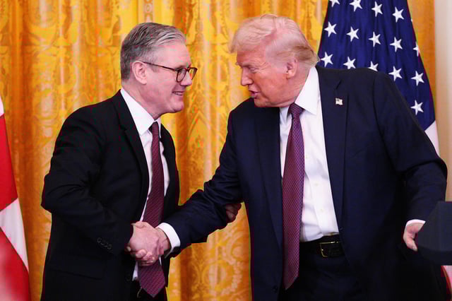 Sir Keir Starmer and President Trump in February