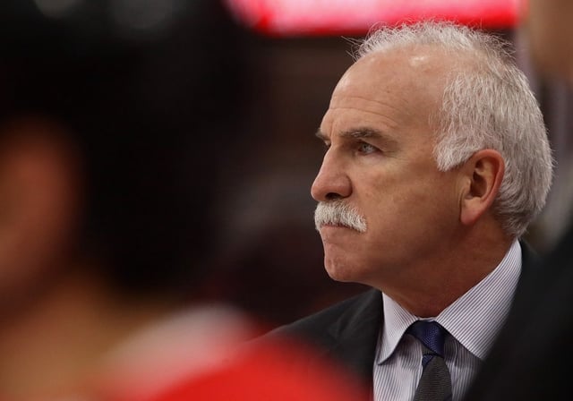 Joel Quenneville, seen as coach of the Chicago Blackhawks on Feb. 19, 2018, has reportedly been hired as the next coach of the Anaheim Ducks.  (Photo by Jonathan Daniel/Getty Images)