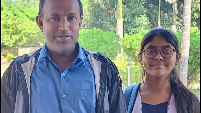 Her familys said Ishika Bala was diagnosed with blood cancer in November 2023 (seen in photo with her father)