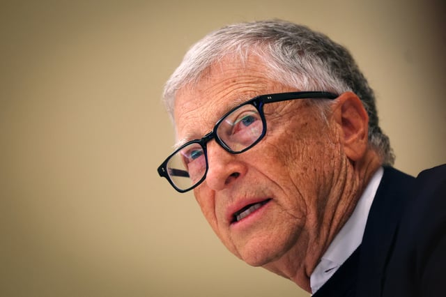 Bill Gates, who pledged on Thursday to give away almost his entire personal wealth in the next two decades and said the world's poorest would receive some $200 billion via his foundation, speaks with Reuters during an interview in New York City, U.S., May 8, 2025. REUTERS/Mike Segar