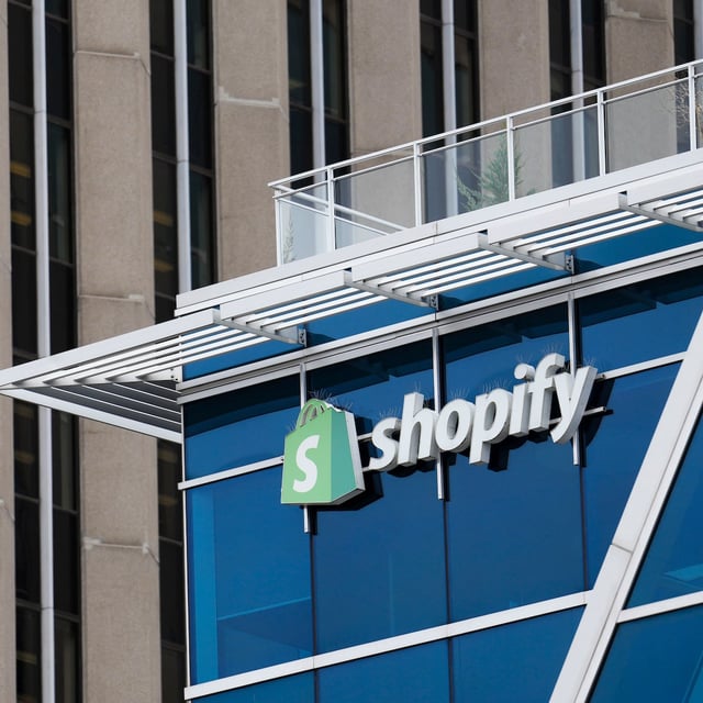 Shopify Inc. headquarters signage is seen in Ottawa, Tuesday, May 3, 2022. THE CANADIAN PRESS/Sean Kilpatrick