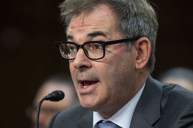 Michael Intrator, co-founder and chief executive officer, CoreWeave, testifies before a Senate Committee on Commerce, Science, and Transportation hearing, Thursday, May 8, 2025, in Washington. (AP Photo/Kevin Wolf)