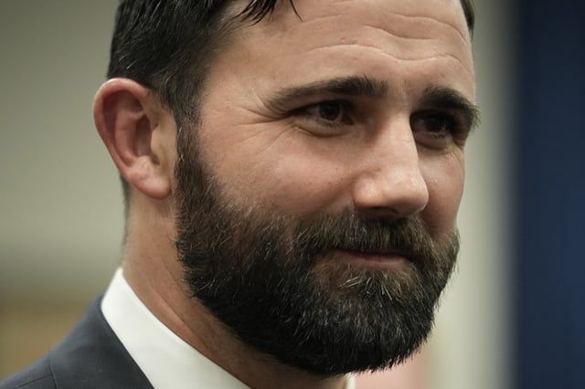 Acting Federal Emergency Management Agency (FEMA) Administrator Cam Hamilton looks on during a US House Homeland Security Subcommittee hearing on Capitol Hill in Washington, DC, on May 7, 2025.