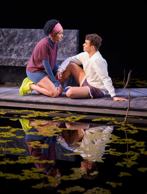 Laakan McHardy as Young Woman, left, and Daniel Croix as Young Man in “The Aves.”