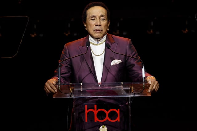 LOS ANGELES, CALIFORNIA - APRIL 06: Smokey Robinson speaks onstage during the 10th annual Hollywood Beauty Awards at Avalon Hollywood &amp; Bardot on April 06, 2025 in Los Angeles, California.  (Photo by Amy Sussman/Getty Images)
