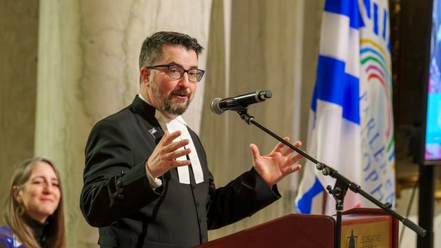 Nathan Cooper on the job as Speaker of the Alberta Assembly on International Francophonie Day last March.