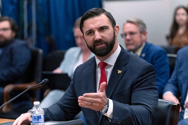 Cameron Hamilton acting administrator of the Federal Emergency Management Agency testifies before the House Committee on Appropriations dubcommittee on Homeland Security oversight hearing of FEMA on Capitol Hill in Washington, Wednesday, May 7, 2025. (AP Photo/Jose Luis Magana)