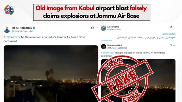 &#039;Always verify before sharing&#039;: PIB debunks claims of explosion at Jammu Air Force Base