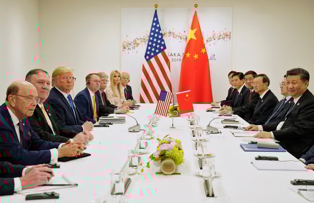U.S. President Donald Trump and China's President Xi Jinping hold a bilateral meeting during the G20 leaders summit in Osaka, Japan, June 29, 2019. REUTERS/Kevin Lamarque