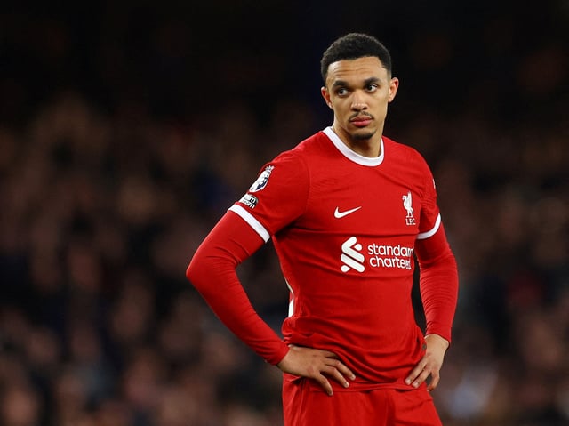 Soccer Football - Premier League - Everton v Liverpool - Goodison Park, Liverpool, Britain - April 24, 2024 Liverpool's Trent Alexander-Arnold REUTERS/Carl Recine/File Photo