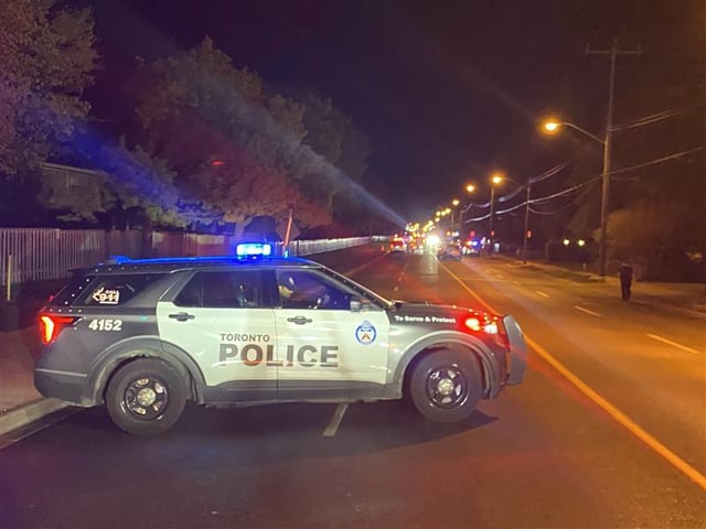 Police at the scene.