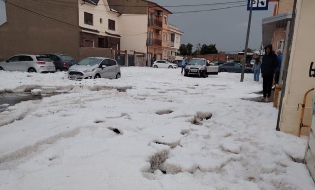 Granizo caído el jueves.