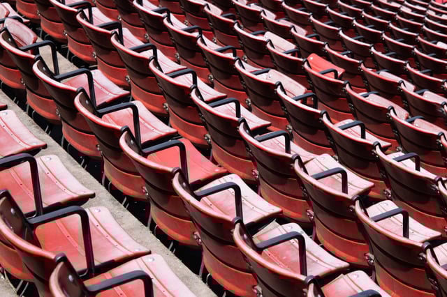 Seats at Kezar Stadium in San Francisco are shown last month. 