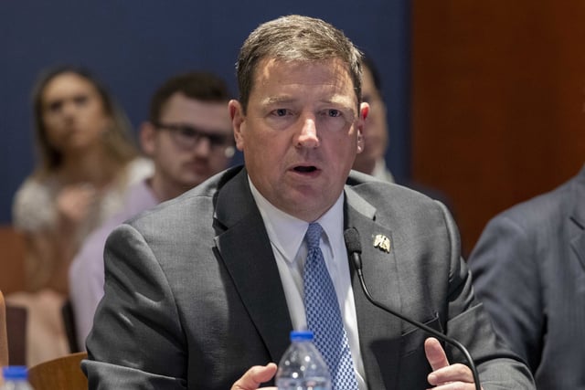 Ed Martin speaks at an event hosted by Rep. Matt Gaetz, R-Fla., at the Capitol in Washington, June 13, 2023.