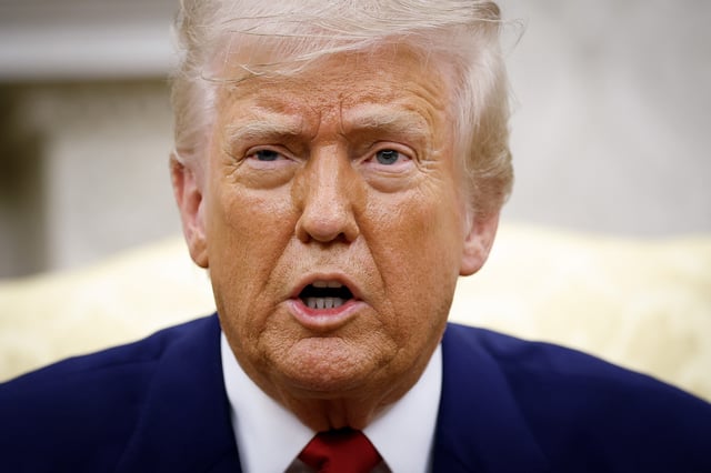 President Donald Trump speaks from the Oval Office of the White House on April 7, 2025 in Washington, DC.