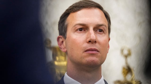 Jared Kushner looks on during a swearing-in ceremony of Special Envoy Steve Witkoff in the Oval Office at the White House in Washington, D.C., U.S., May 6, 2025. REUTERS/Kent Nishimura