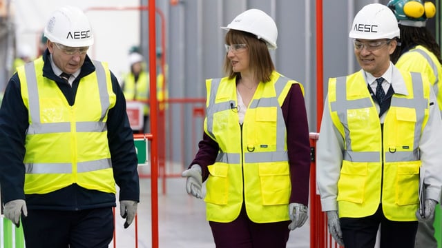 Rachel Reeves announced the deal during a visit to AESC’s facilities in Sunderland on Friday
