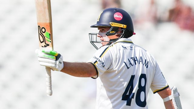 Latham, showing no ill effects after breaking a hand in March, took 161 balls to reach his 27th first-class century