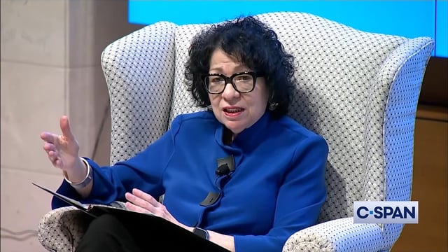 Sonia Sotomayor giving public remarks.
