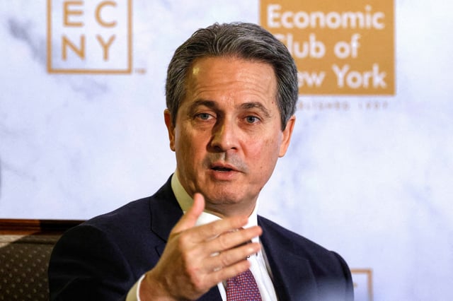 St. Louis Federal Reserve President Alberto Musalem speaks to the Economic Club of New York, in New York City, U.S., February 20, 2025. REUTERS/Brendan McDermid/File Photo