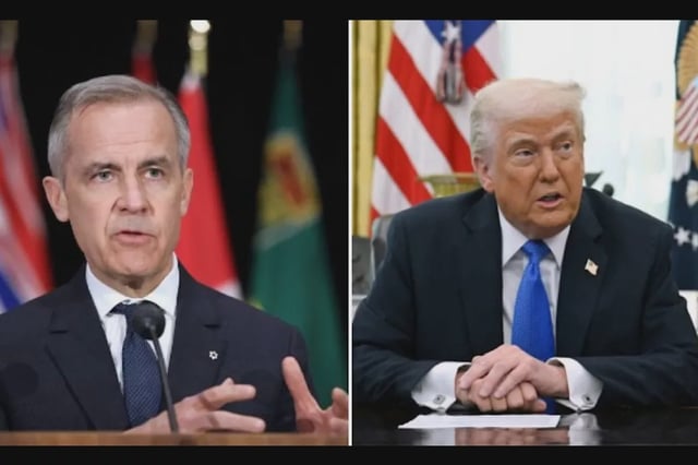 US President Donald Trump and the next Prime Minister of Canada Mark Carney (photo:IANS)
