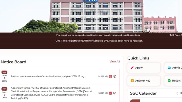 SSC has released the revised exam calendar for 2025-26 academic session.