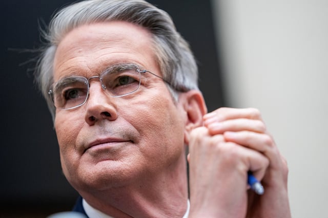 U.S. Treasury Secretary Scott Bessent testifies before a House Financial Services Committee hearing,  in Washington, D.C., U.S., May 7, 2025. REUTERS/Nathan Howard/File Photo