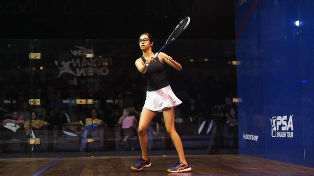 India’s 17-year-old squash player Anahat Singh, who has entered the women’s singles Round 2 at the world championships in Chicago. (HT Photo)