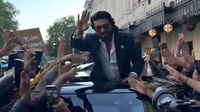 Ram Charan's fans lined up outside Madame Tussauds London to greet him. 